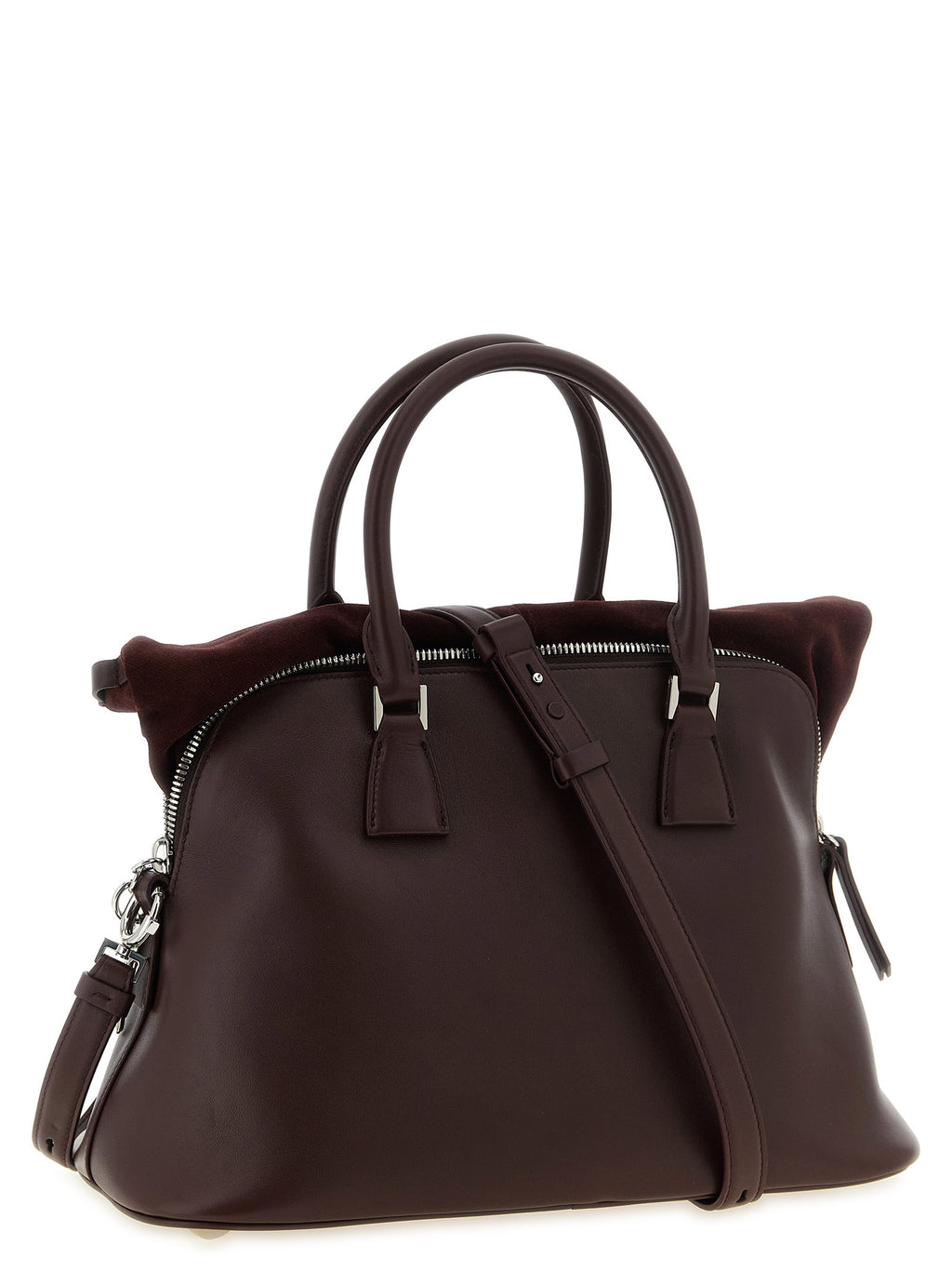 Medium 5AC Soft Calf Leather & Suede Shoulder Bag
