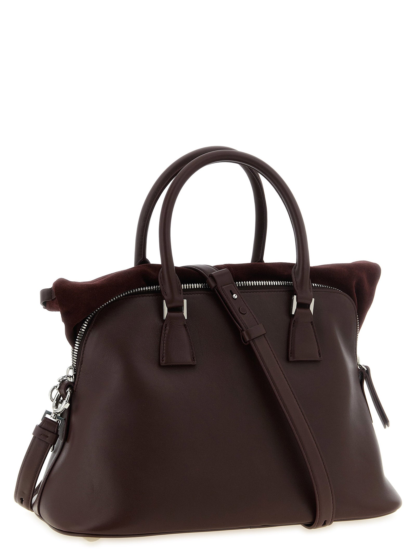 Medium 5AC Soft Calf Leather & Suede Shoulder Bag