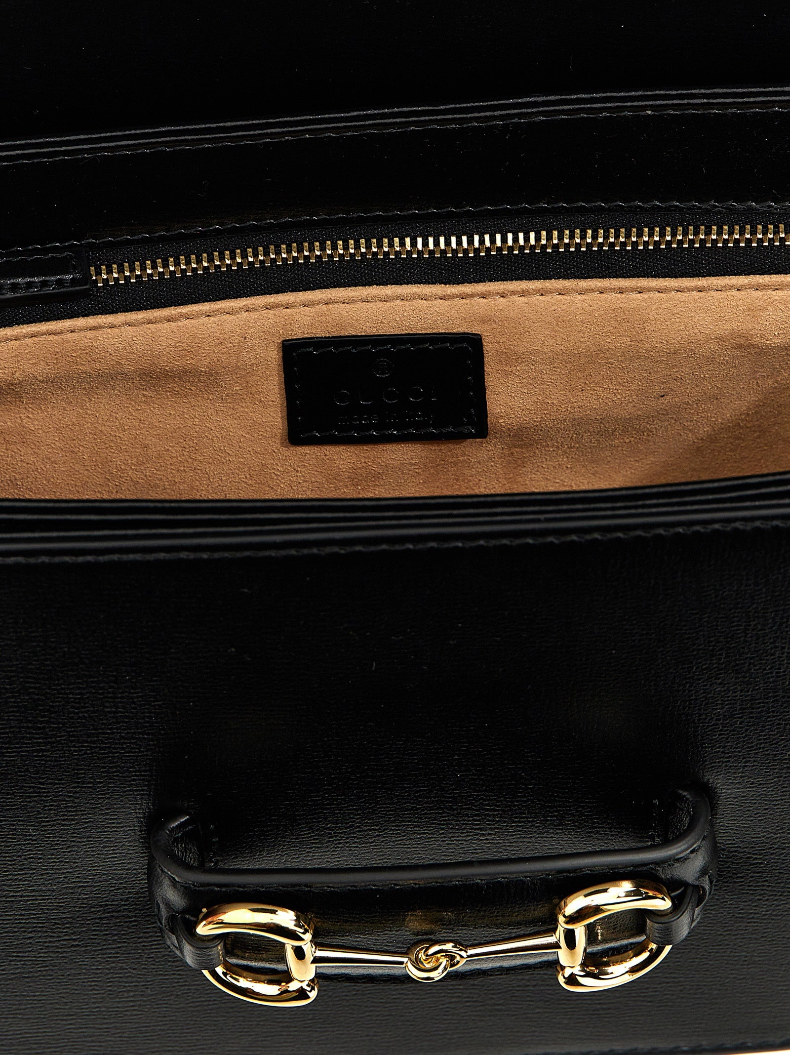 Black Leather Horsebit 1955 Shoulder Bag
