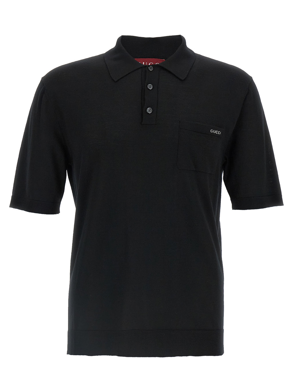 Black 100% Wool Polo Shirt