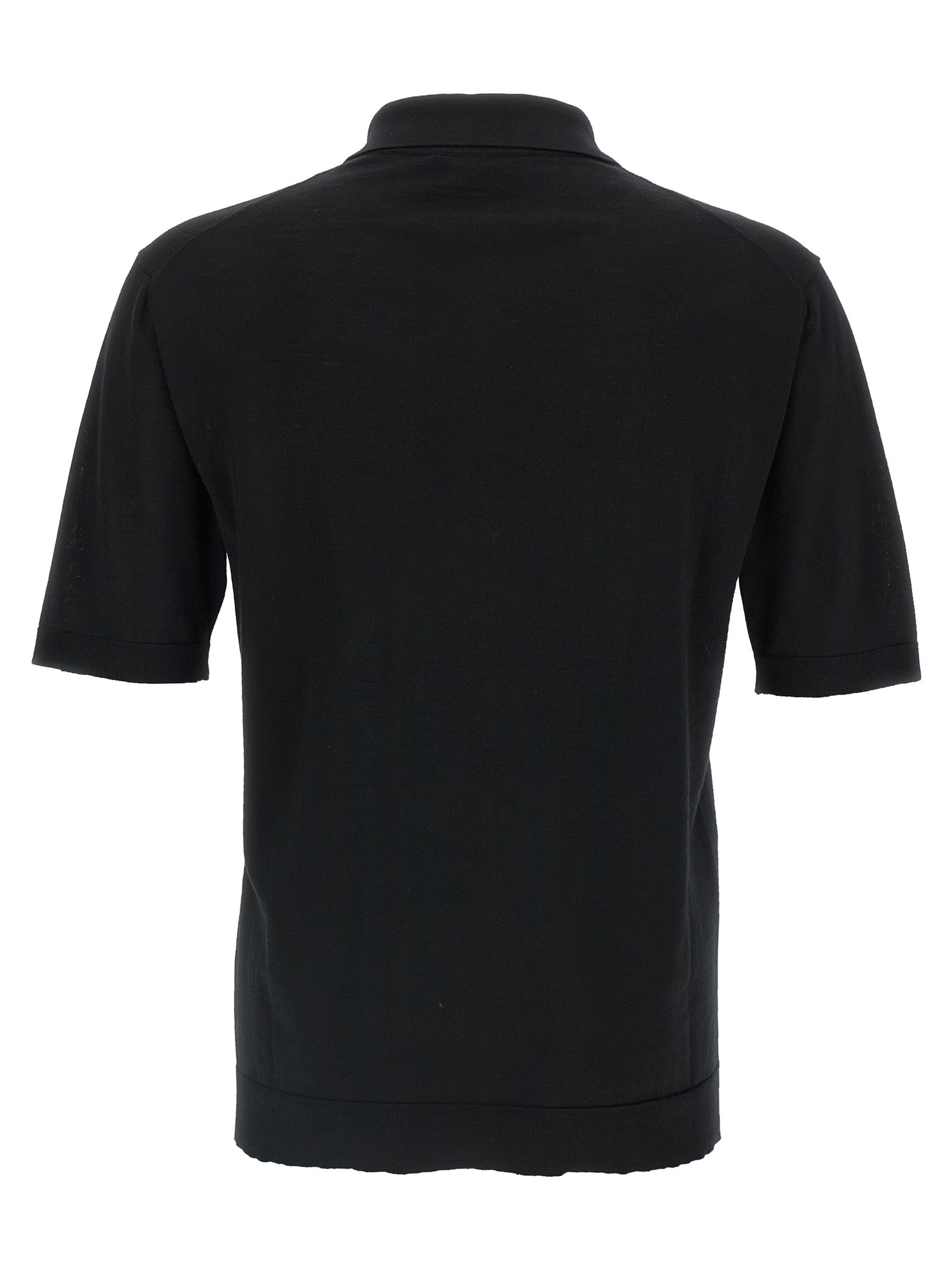 Black 100% Wool Polo Shirt