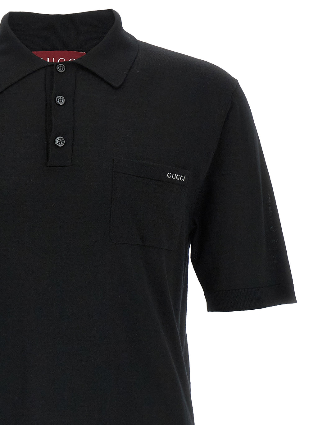 Black 100% Wool Polo Shirt