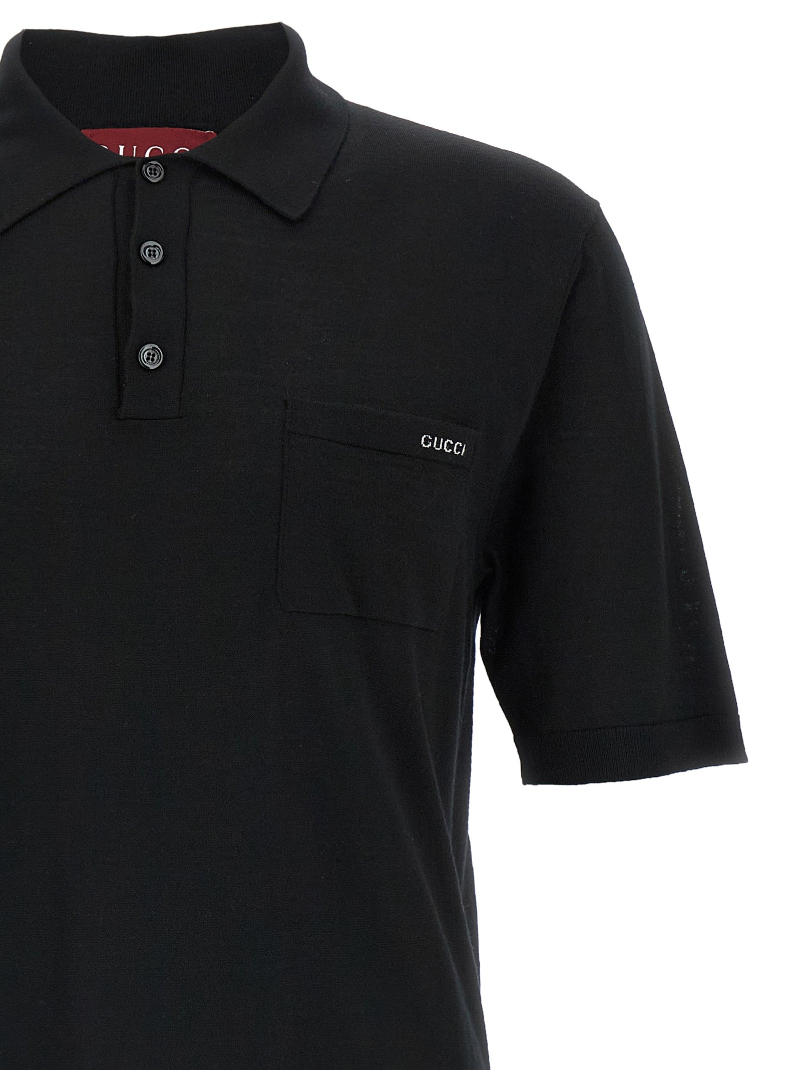 Black 100% Wool Polo Shirt