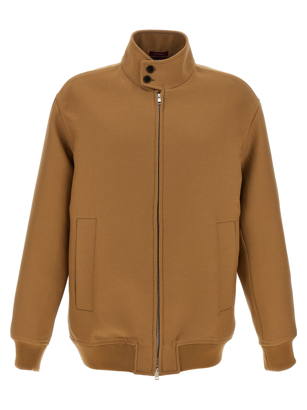 Brown Wool Silk Blend Full-Length Jacket