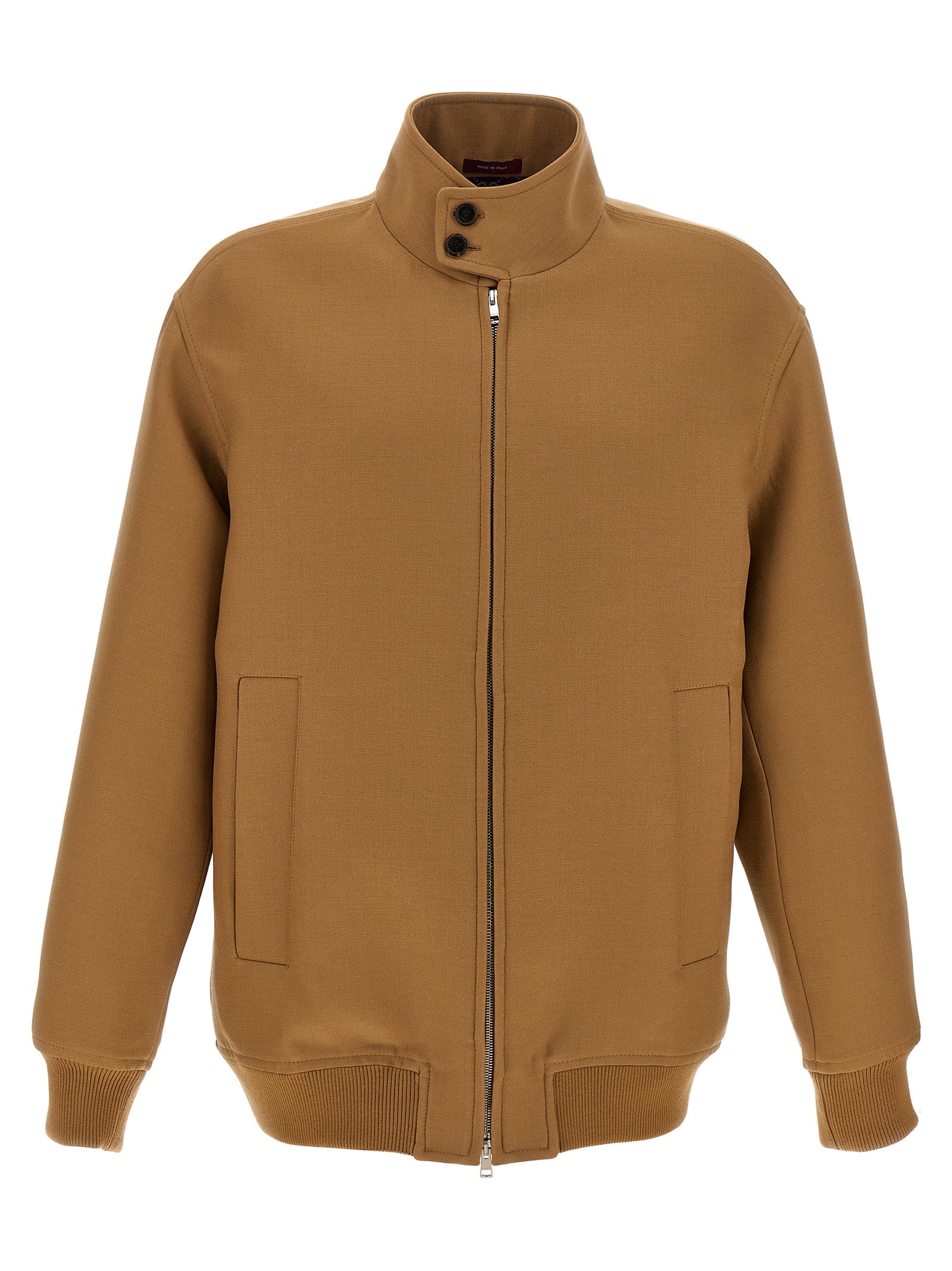 Brown Wool Silk Blend Full-Length Jacket