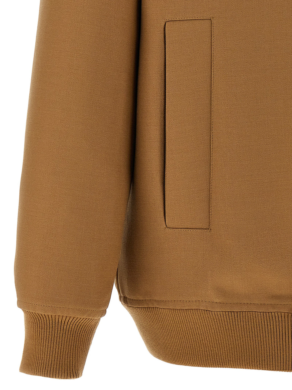 Brown Wool Silk Blend Full-Length Jacket