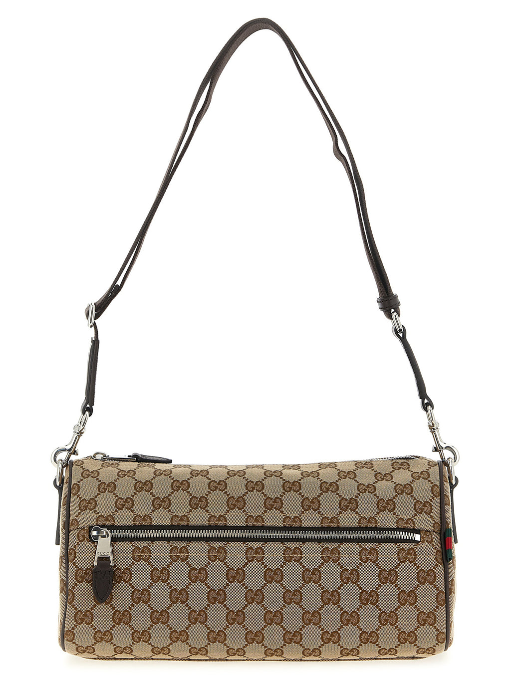 Small Beige Polyester Crossbody Bag
