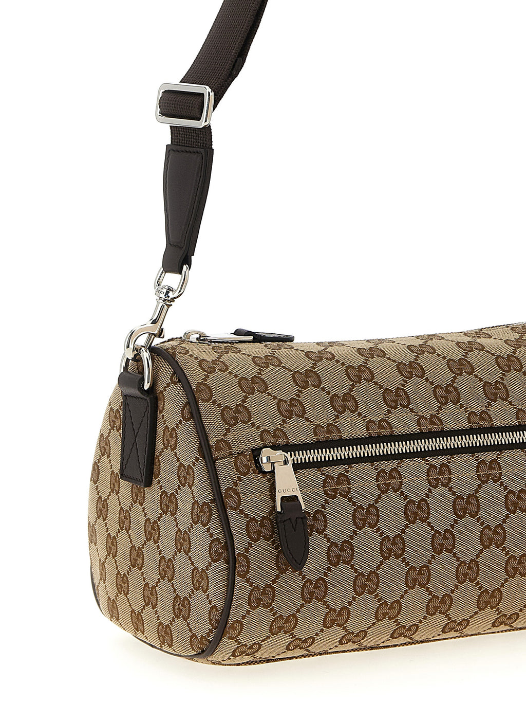 Small Beige Polyester Crossbody Bag