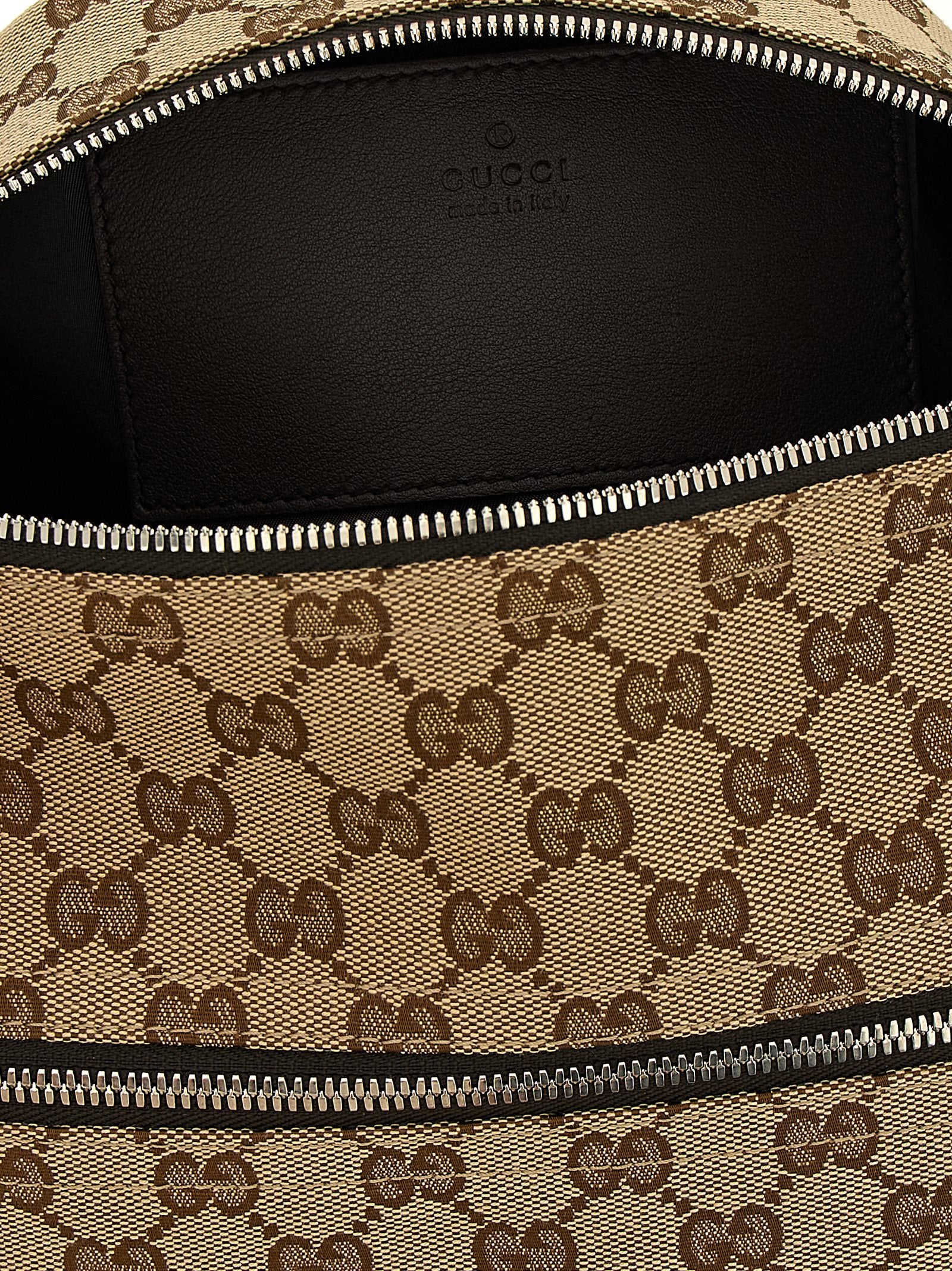 Small Beige Polyester Crossbody Bag