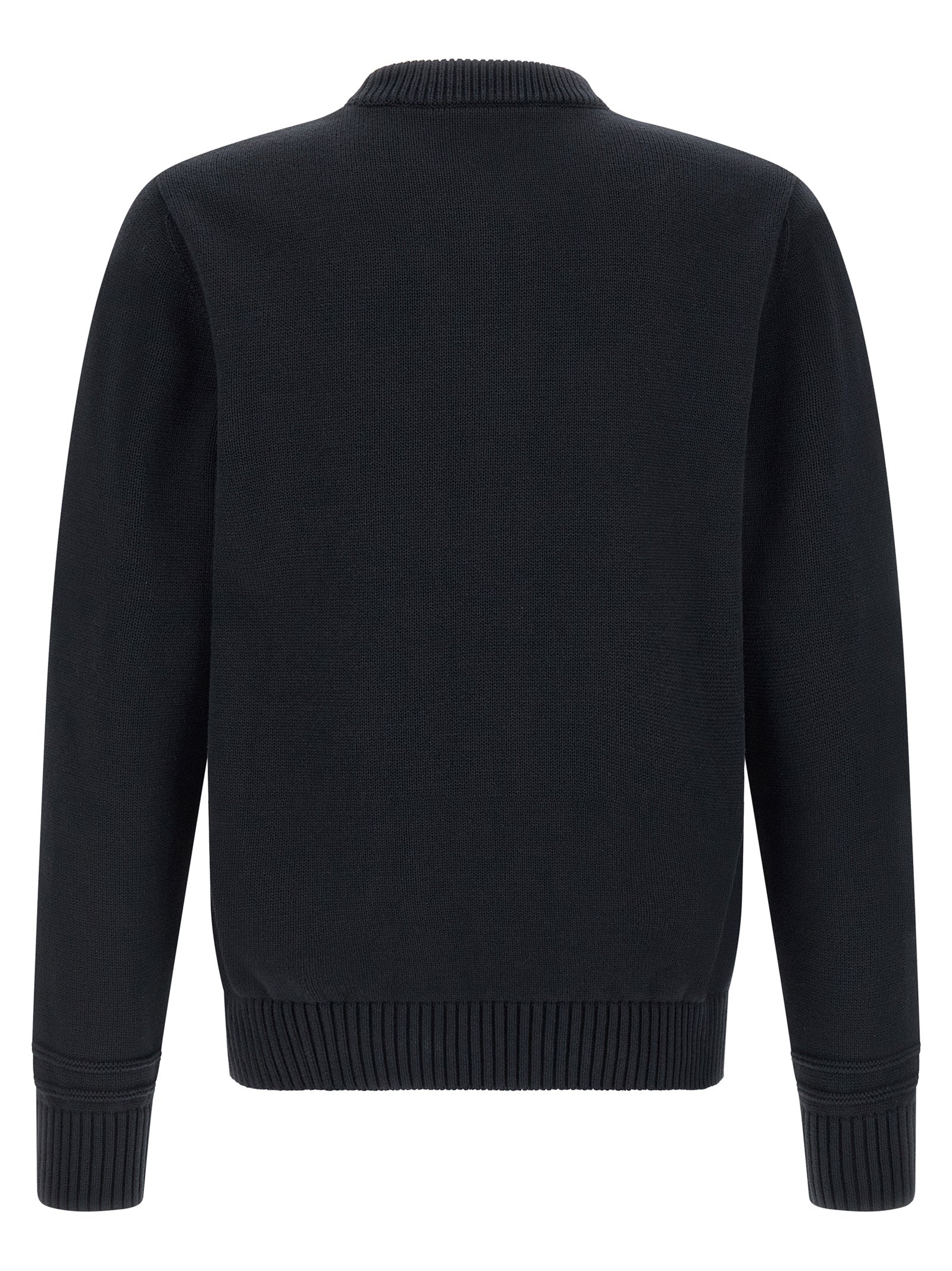 Blue Cotton-Wool Knit Cardigan