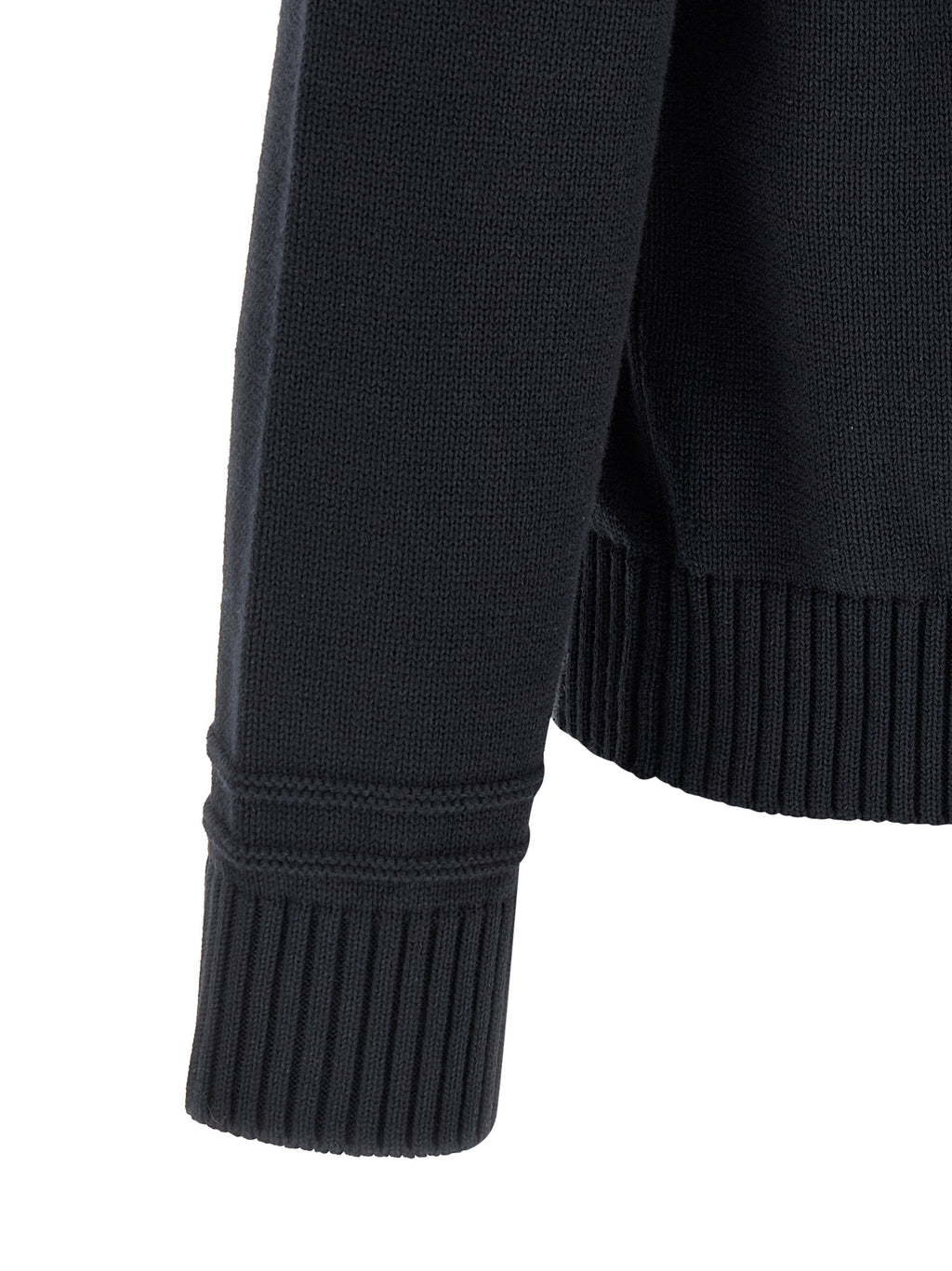 Blue Cotton-Wool Knit Cardigan