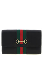 Horsebit Web Leather Wallet on Chain