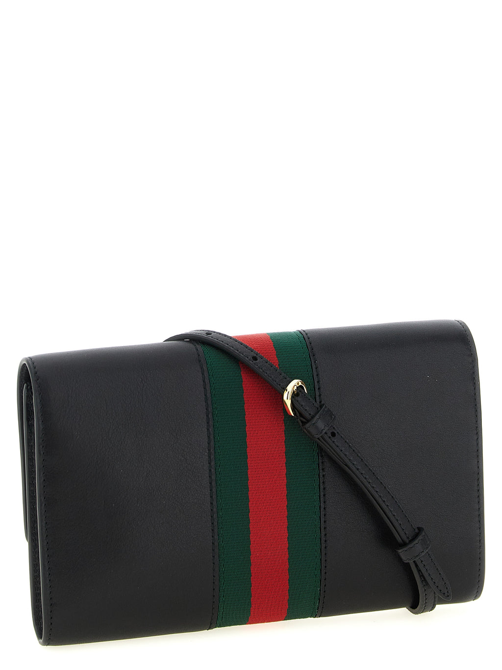 Horsebit Web Leather Wallet on Chain