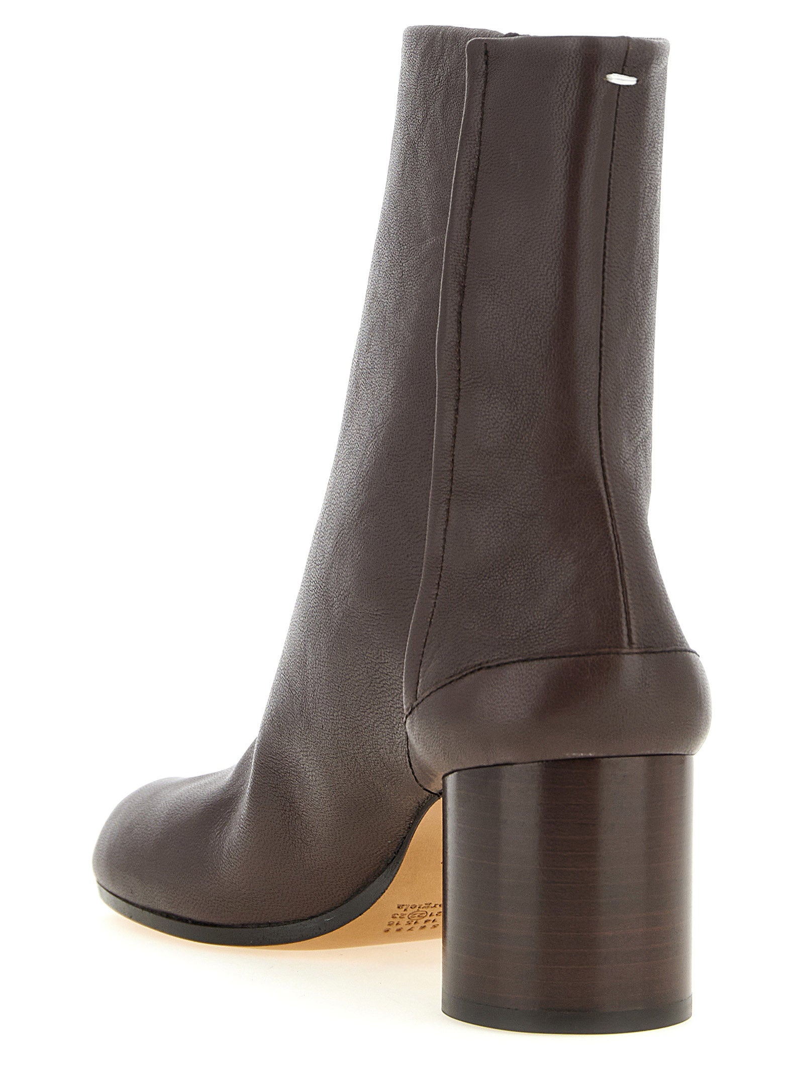 Lamb Leather Tabi Ankle Boots