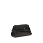 Black Goatskin Belt-Detail Clutch