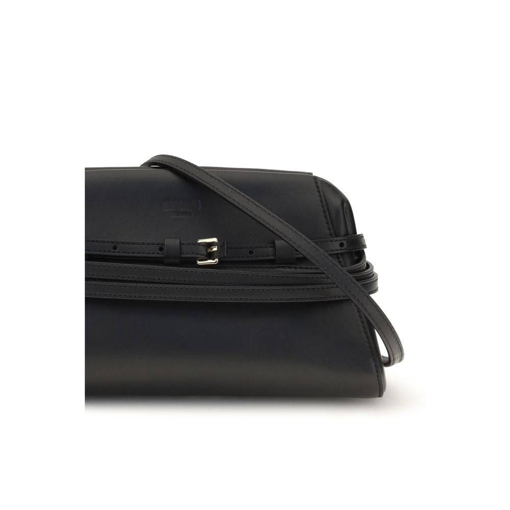 Black Goatskin Belt-Detail Clutch