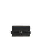 Black Goatskin Buckle Wallet