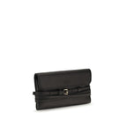 Black Goatskin Buckle Wallet