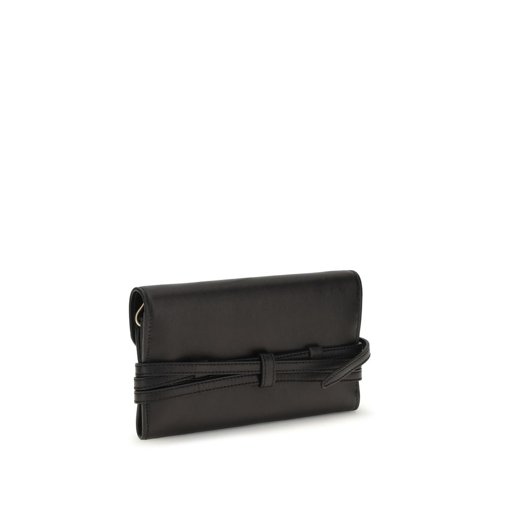 Black Goatskin Buckle Wallet