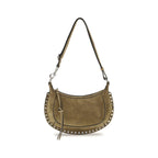 Woven Suede Calfskin Oskan Moon Shoulder Bag