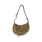 Woven Suede Calfskin Oskan Moon Shoulder Bag