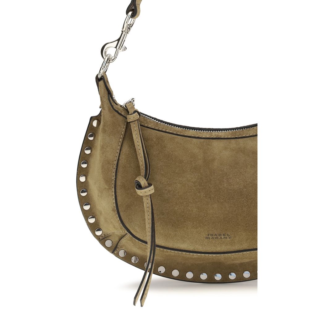 Woven Suede Calfskin Oskan Moon Shoulder Bag