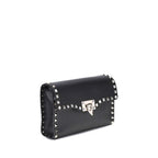Garnet Calfskin Rockstud Mini Shoulder Bag