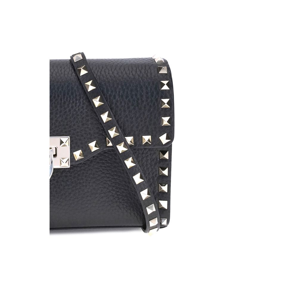 Garnet Calfskin Rockstud Mini Shoulder Bag