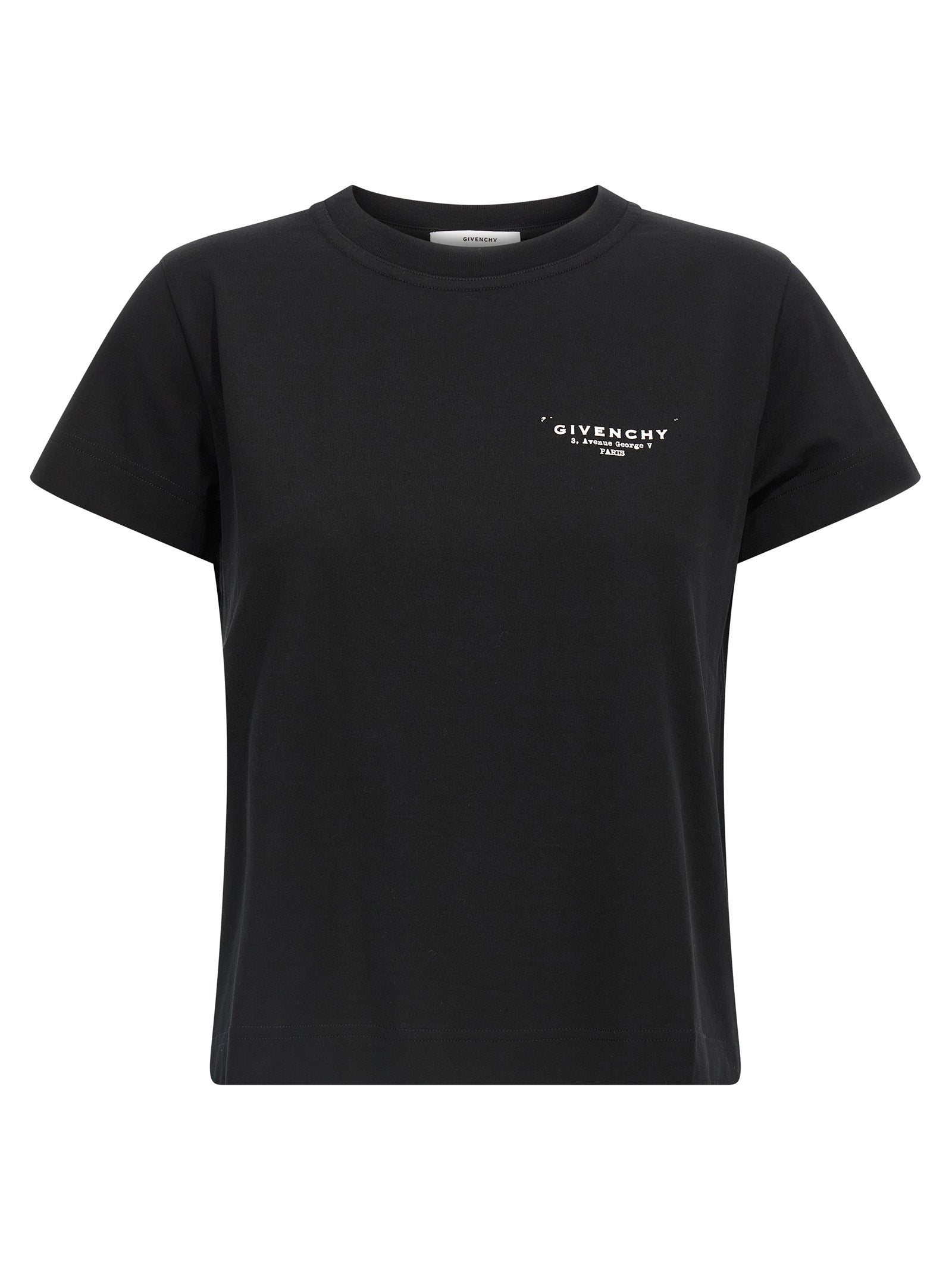 White And Black Cotton Jersey T-Shirt