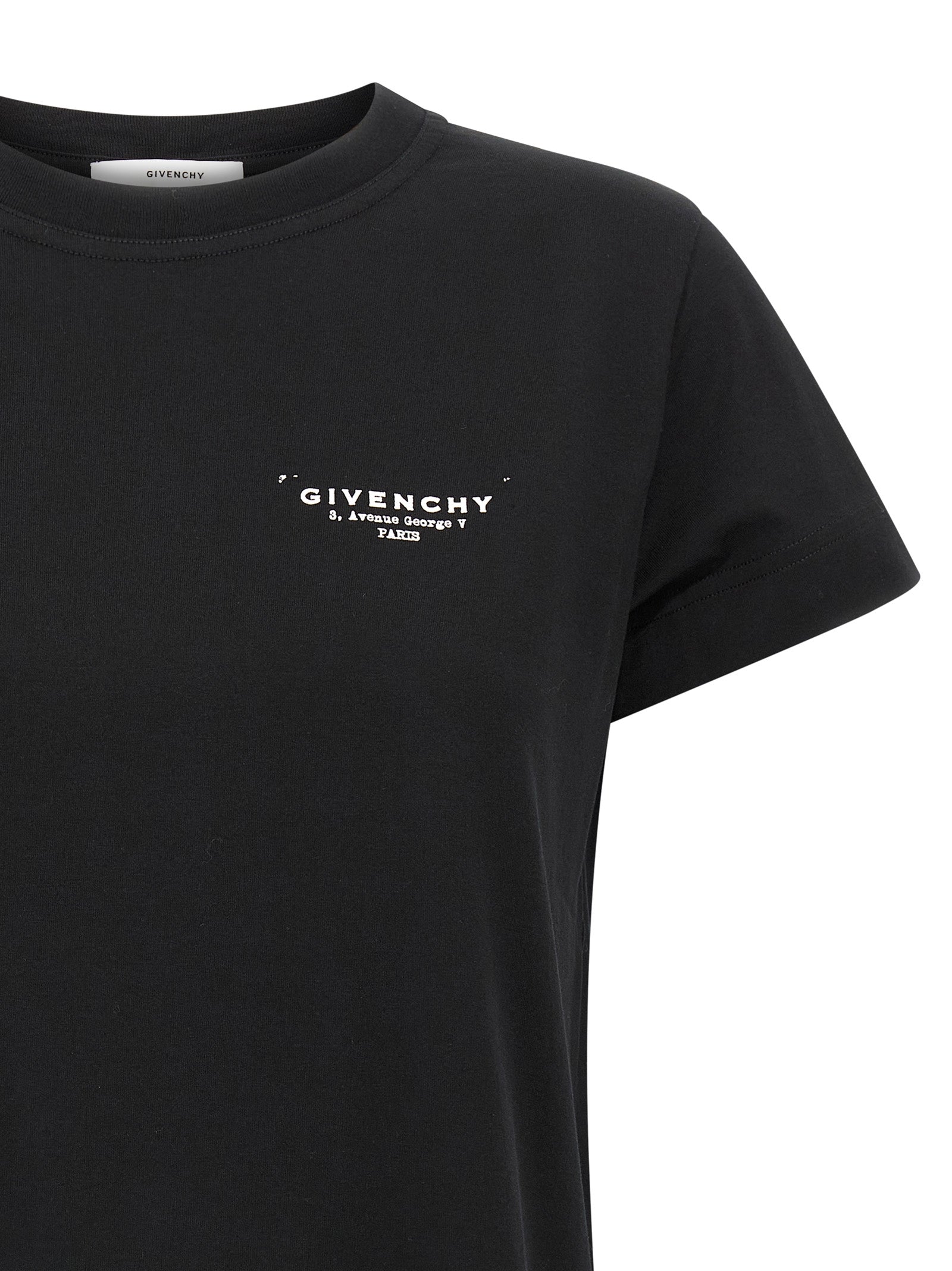 White And Black Cotton Jersey T-Shirt