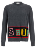 Gray Acetate Wool & Nylon Cardigan