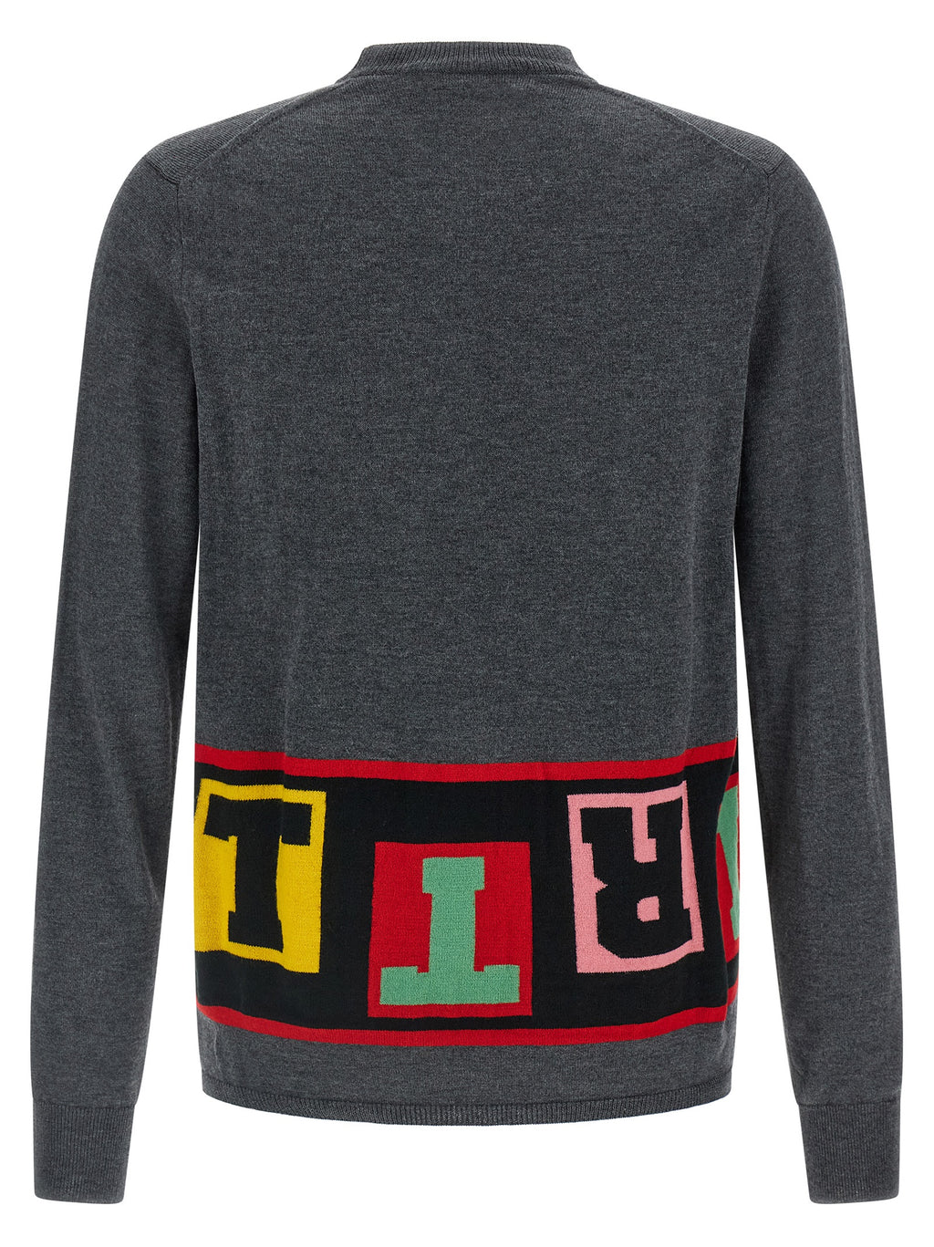 Gray Acetate Wool & Nylon Cardigan