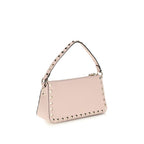 Garnet Calf Leather Rockstud Shoulder Bag