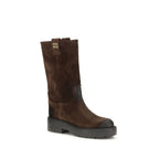Brown Calfskin Ankle Boots