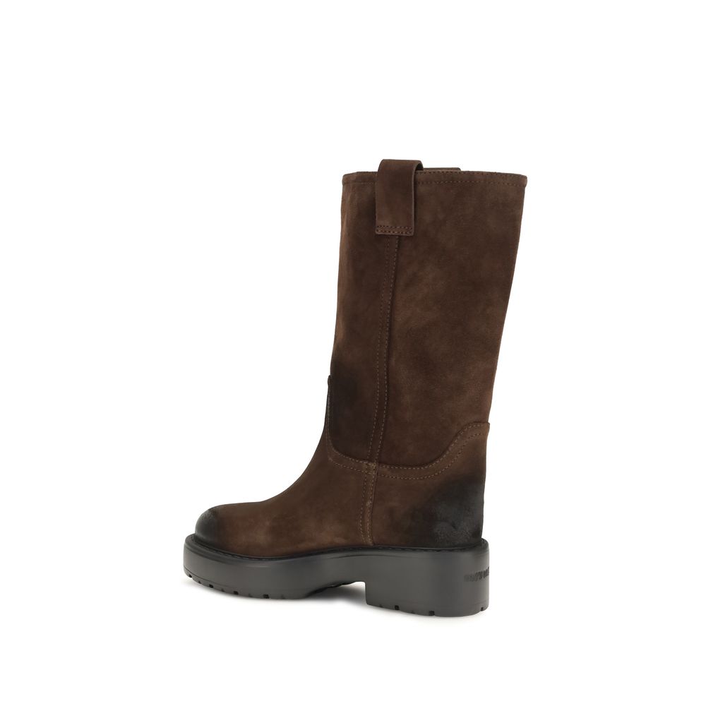 Brown Calfskin Ankle Boots