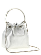 Silver Lamb Leather Bon Bon Bucket Bag