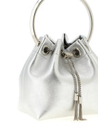 Silver Lamb Leather Bon Bon Bucket Bag