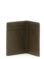 Compact Beige Polyurethane Folding Card Holder