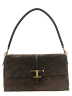 Small Flap T Timeless Suede and Calfskin Shoulder Bag