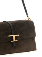 Small Flap T Timeless Suede and Calfskin Shoulder Bag