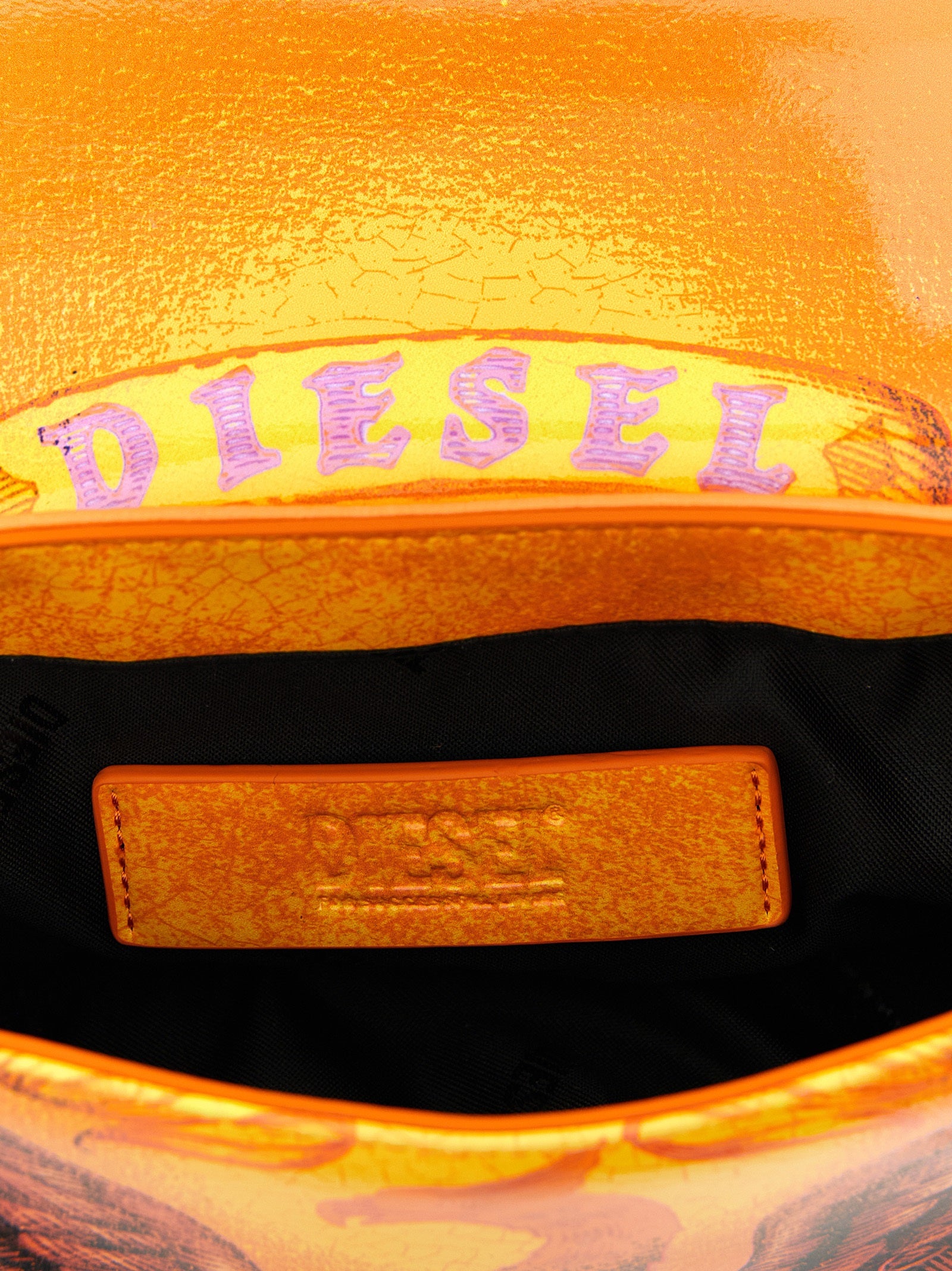 Orange Polyurethane Play Crossbody Bag