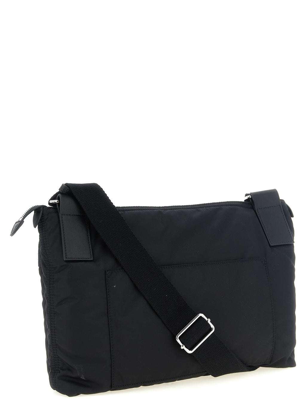 Black Polyamide Zip Computer Bag East West
