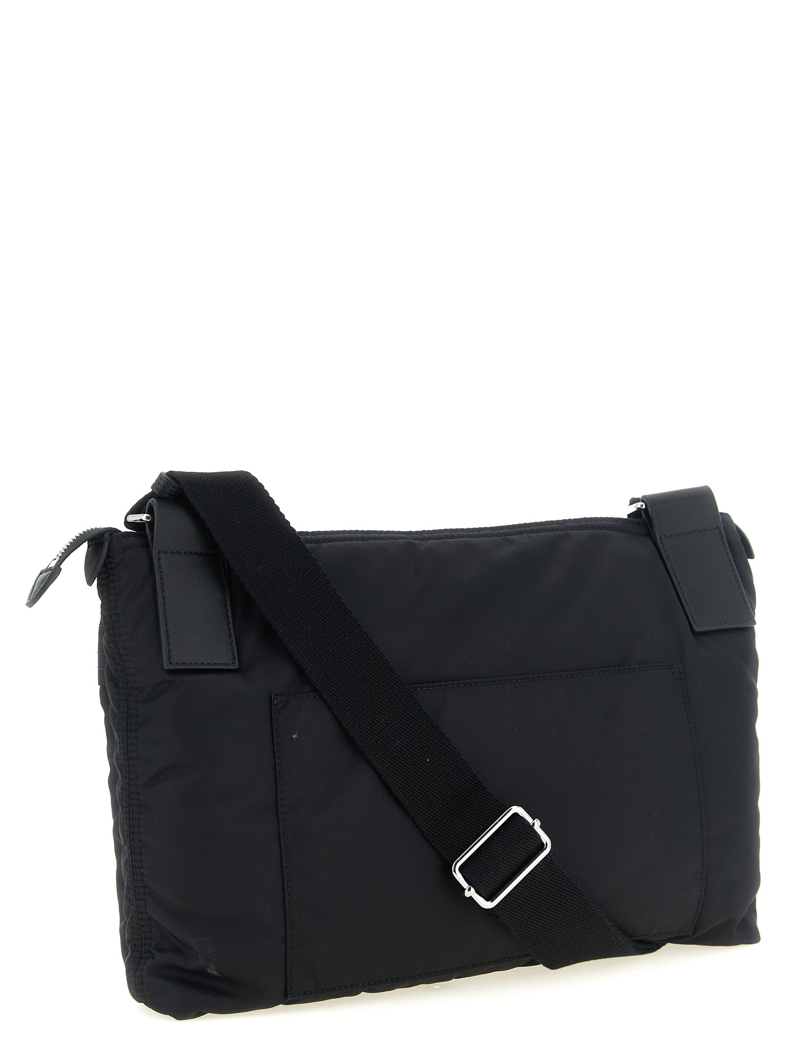Black Polyamide Zip Computer Bag East West