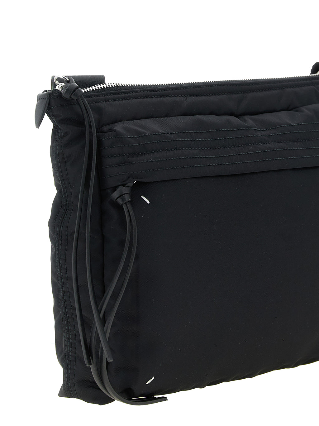 Black Polyamide Zip Computer Bag East West