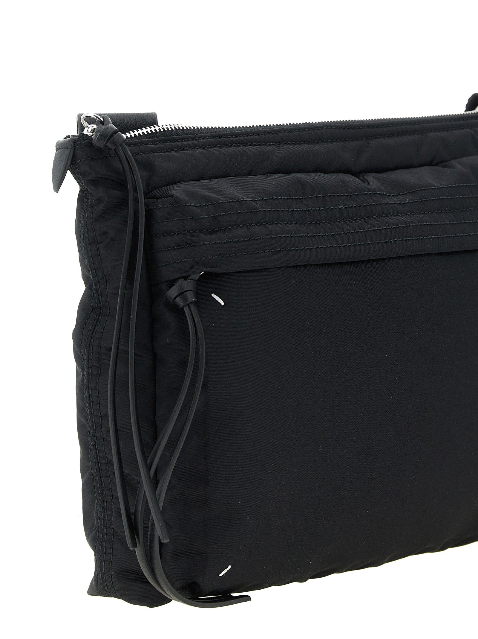 Black Polyamide Zip Computer Bag East West