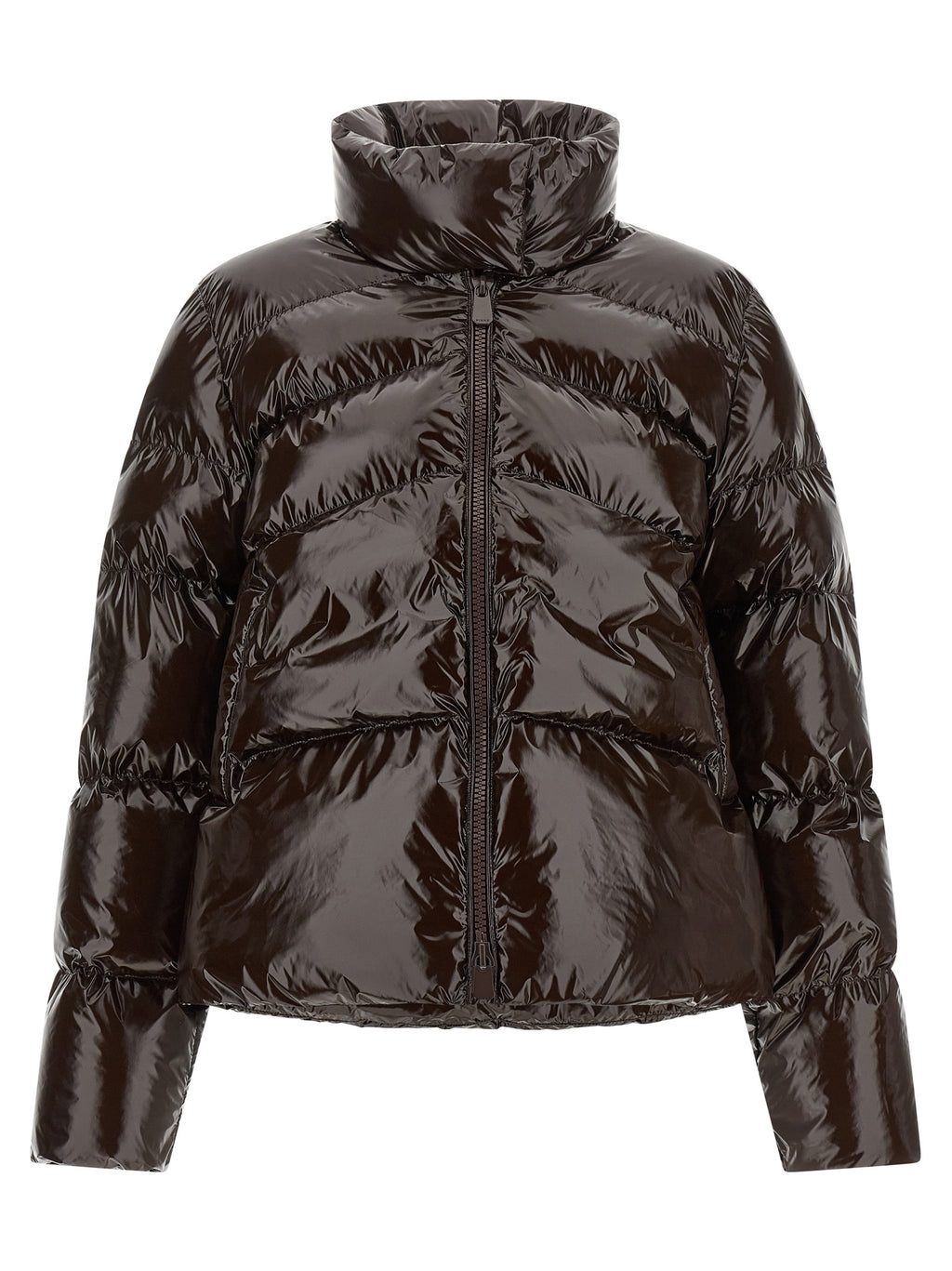 Brown Glossy Polyamide Down Jacket
