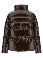 Brown Glossy Polyamide Down Jacket