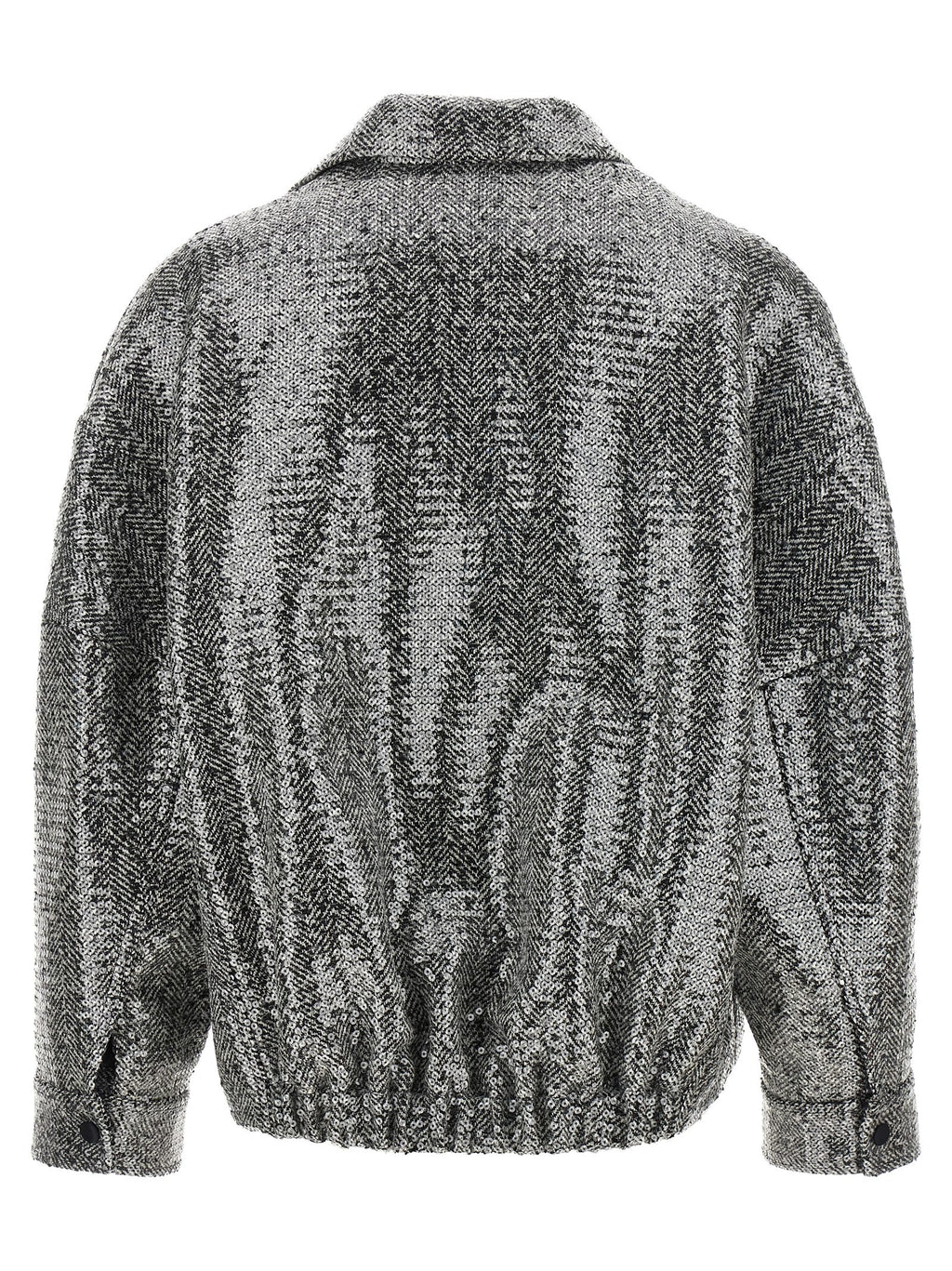 Silver Polyester Bomber