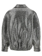 Silver Polyester Bomber
