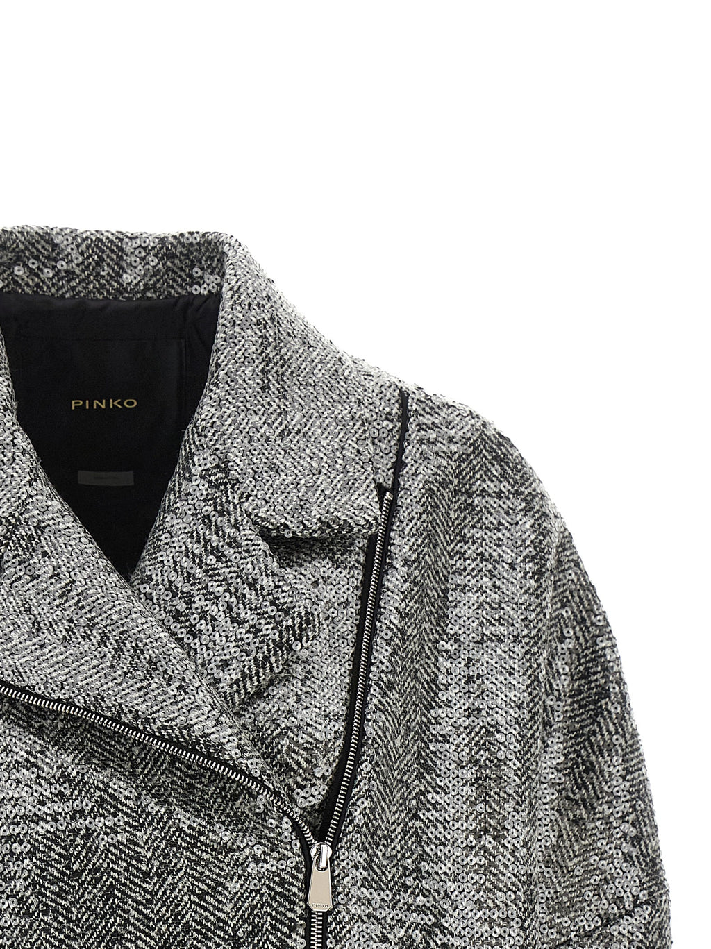 Silver Polyester Bomber